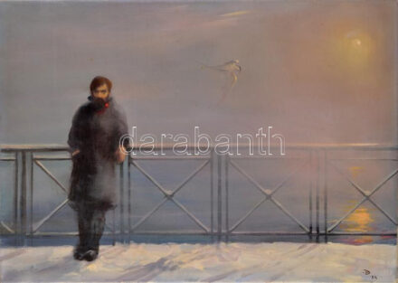 Deák B. Ferenc (1938-2004): Vízparti hangulat, 1984. Olaj, vászon, jelzett. 50x70 cm