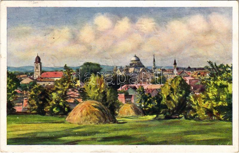 1930 Losonc, Lucenec; látkép, zsinagóga / general view with synagogue s: Prof. K. Sup (EK)