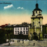 1916 Lublin, Brama Krakowska / Kraków Gate, shop of A. Wronaki (worn corners)