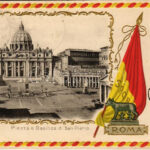 1898 (Vorläufer) Roma, Rome; Piazza e Basilica di San Pietro. Ernesto Richter No. 1. Art Nouveau, Emb. litho (pinhole)