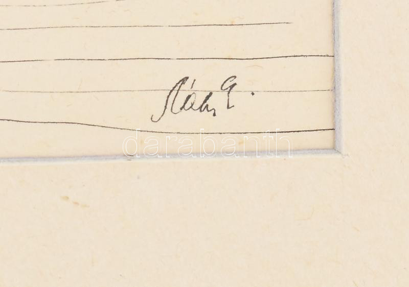 Szász Endre (1926-2003): Egerek. Tus, papír, jelzett. Paszpartuban. 14×25 cm. - Image 2