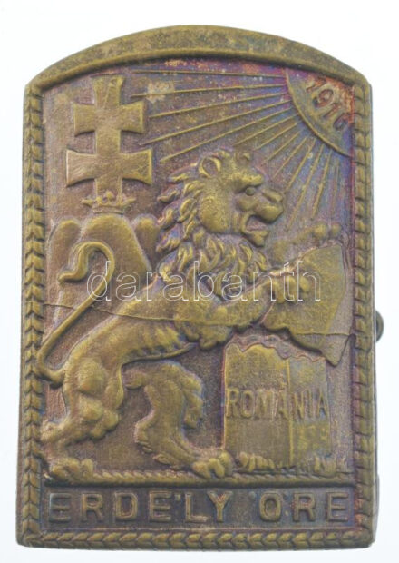 Osztrák-Magyar Monarchia 1916. 'Erdély őre' bronz sapkajelvény (39x27mm) T:1- / Austro-Hungarian Monarchy 1916. 'Erdély őre (Guard of Transylvania)' bronze cap badge (39x27mm) C:AU