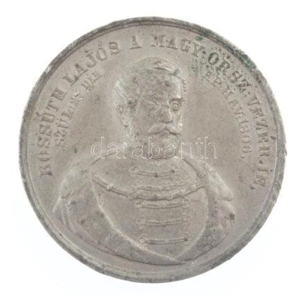 1849. 'Kossuth Lajos a Magy. Orsz.Vezérje - Szül:27-dik, Ap: hav:1806. / Egy korona, egy Isten, egy honunk, E' háromságnak híven hódolunk' kétoldalas ón emlékérem (30mm) T:2- patina, ph, ü. / Hungary 1849. 'Lajos Kossuth, leader of