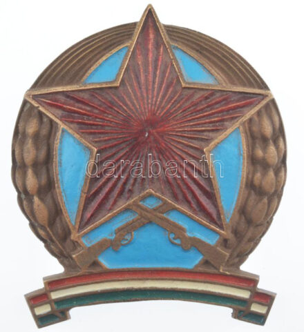~1950. 'Rendőrség' nagyméretű, járműre való zománcozott bronz jelvény (78x100mm) T:2 / Hungary ~1950. 'Police' large, enamelled bronze badge for a vehicle (78x100mm) C:XF