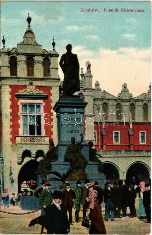 1908 Kraków, Krakkó, Krakau; Pomnik Mickiewicza / monument