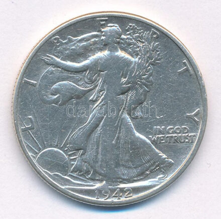 Amerikai Egyesült Államok 1942. 1/2$ Ag 'Walking Liberty' T:3 USA 1942. 1/2 Dollar Ag 'Walking Liberty' C:F Krause KM#142