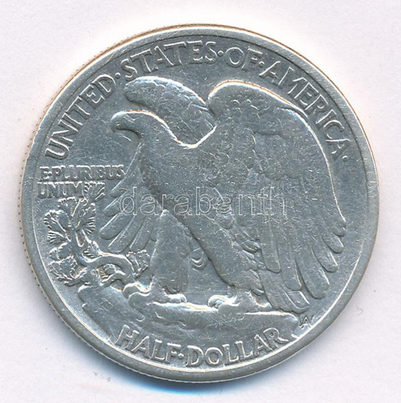 Amerikai Egyesült Államok 1942. 1/2$ Ag 'Walking Liberty' T:3 USA 1942. 1/2 Dollar Ag 'Walking Liberty' C:F Krause KM#142 - Image 2