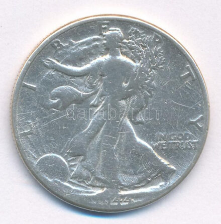 Amerikai Egyesül Államok 1944. 1/2$ Ag 'Walking Liberty' T:3 USA 1944. 1/2 Dollar Ag 'Walking Liberty' C:F Krause KM#142