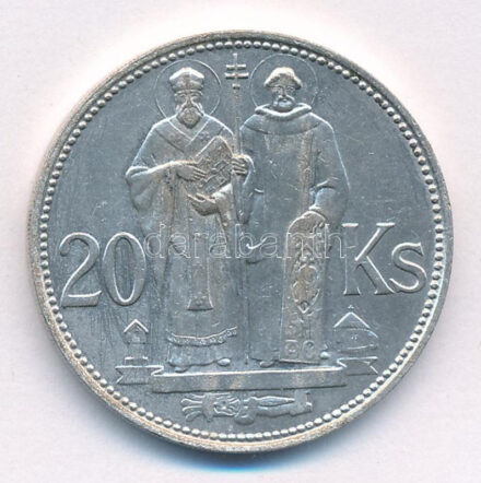 Szlovákia 1941. 20K Ag 'Cirill és Metód' T:2 Slovakia 1941. 20 Korun Ag 'St. Kyrill and St. Methodius' C:XF Krause KM#7.1