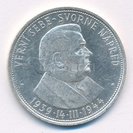 Szlovákia 1944. 50K Ag 'Függetlenség 5. évfordulója' T:1- Slovakia 1944. 50 Korun Ag '5th Anniversary of Independence' C:AU Krause KM#10