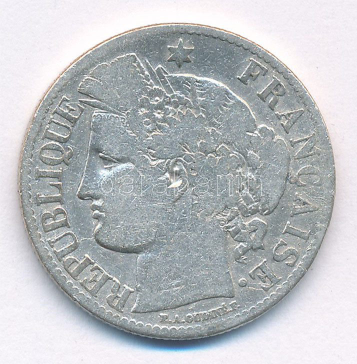 Franciaország 1871A 2Fr Ag T:3 France 1871A 2 Francs Ag C:F Krause KM#817.1 - Image 2