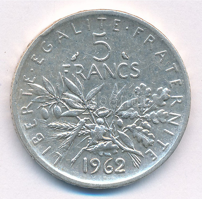 Franciaország 1962. 5Fr Ag T:2 France 1962. 5 Francs Ag C:XF Krause KM#926