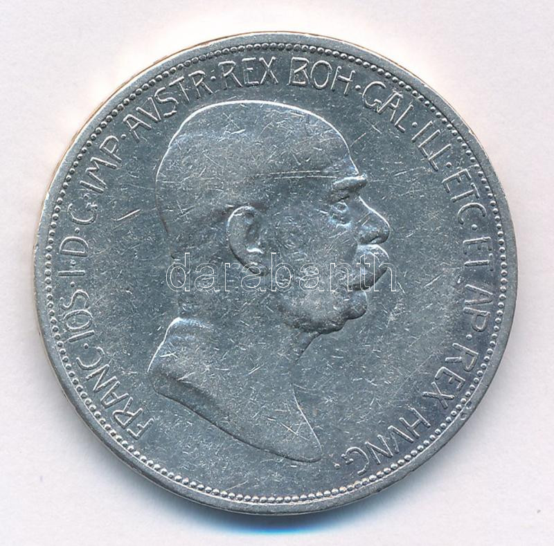 Ausztria 1908. 5K Ag 'Ferenc József - Jubileum' T:2- Austria 1908. 5 Corona Ag 'Franz Joseph - Jubilee' C:VF Krause KM#2809