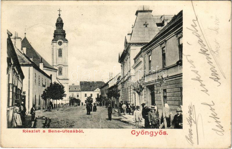 1903 Gyöngyös, Részlet a Bene utcából, üzlet