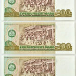 NDK 1985. 200M (3x) sorszámkövető 'AC 5587315 - AC 5587317' kiadatlan T:I,I- / GDR 1985. 200 Mark (3x) consecutive serial number 'AC 5587315 - AC 5587317' not issued C:UNC,AU Krause P#32 - Image 2