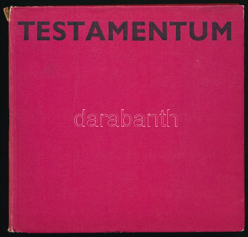 Wright, Frank Lloyd: Testamentum. Bp., 1974, Gondolat. Kiadói kopott kartonált papírkötés, kissé sérült gerinccel.