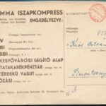 1939 Gamma iszapkompressz, Chinoin gyógyszerreklám, illusztrált, nagyméretű levelezőlap, postázva, 17x13 cm - Image 2