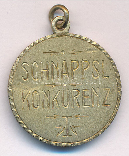 Ausztria 1934. 'Pálinkaverseny / Egyesült erővel' kétoldalas fém érem füllel (23mm) T:2 Austria 1934. 'Schnappsl Konkurenz / Viribus Unitis' two-sided metal medallion with ear (23mm) C:XF