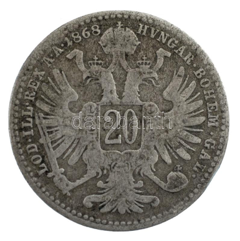 Ausztria 1868. 20kr Ag 'Ferenc József' T:3 Austria 1868. 20 Kreuzer Ag 'Franz Joseph' C:F Krause KM#2212