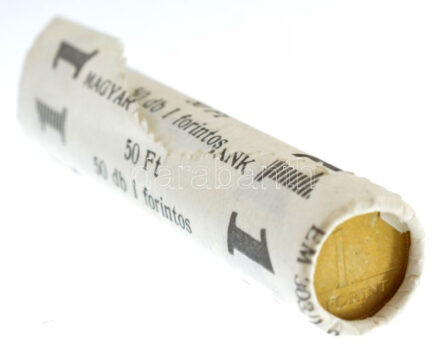DN 1Ft Al-bronz (50x) kissé sérült 'MAGYAR NEMZETI BANK' rolniban T:1,1- patina