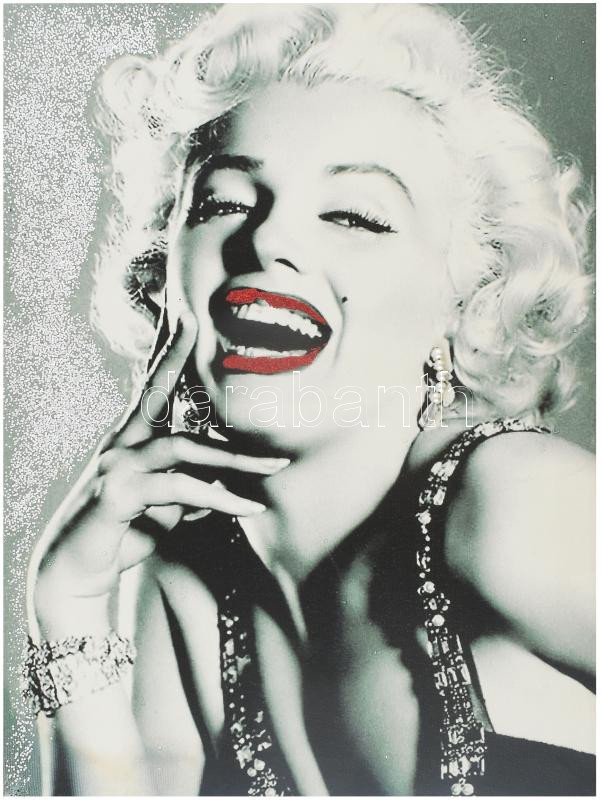 Marylin Monroe dekoratív nyomat, gyöngy fülbevalóval. 40x30 cm