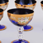 Bohemia hat személyes kehely készlet. Kézzel festett, eredeti dobozában 14 cm - Image 2
