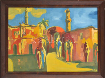 DG jelzéssel: Keleti városrészlet. Olaj, vászon, keretben 40x50 cm