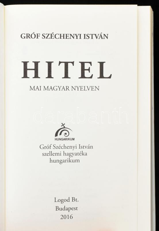 Gróf Széchenyi István: Hitel. Bp, 2016,Logod. Kartonált borítóval, jó állapotban - Image 2