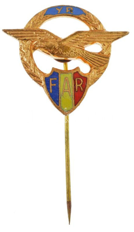 Románia DN 'FAR (Federatia Aeronautica Romana - Romániai Repülő Szövetség)' részben zománcozott jelvény (29x26mm) T:1-