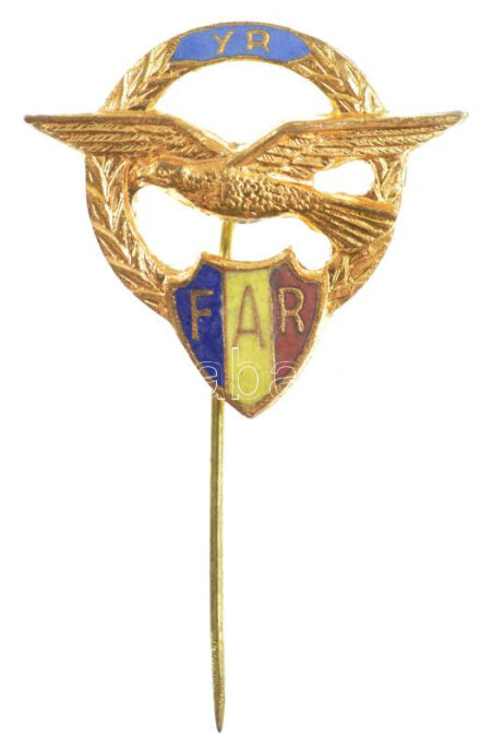 Románia DN 'FAR (Federatia Aeronautica Romana - Romániai Repülő Szövetség)' részben zománcozott jelvény (29x26mm) T:1-