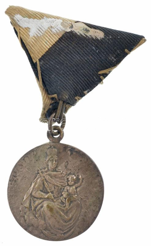 ~1930. 'Szent Imre' kétoldalas, ezüstözött fém medál mellszalaggal (31mm) T:2- - Image 2