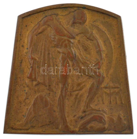 Körmendi Frimm Jenő (1886-1959) ~1920. 'MTK (Magyar Testgyakorlók Köre)' bronz emlékplakett szignó nélkül, hátoldalán 'I. díj' gravírozással (44x43mm) T:2 HP 2338.
