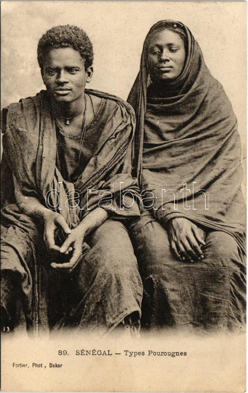 Sénégal, Types Pourougnes / Senegalese folklore (ragasztónyom / glue marks)