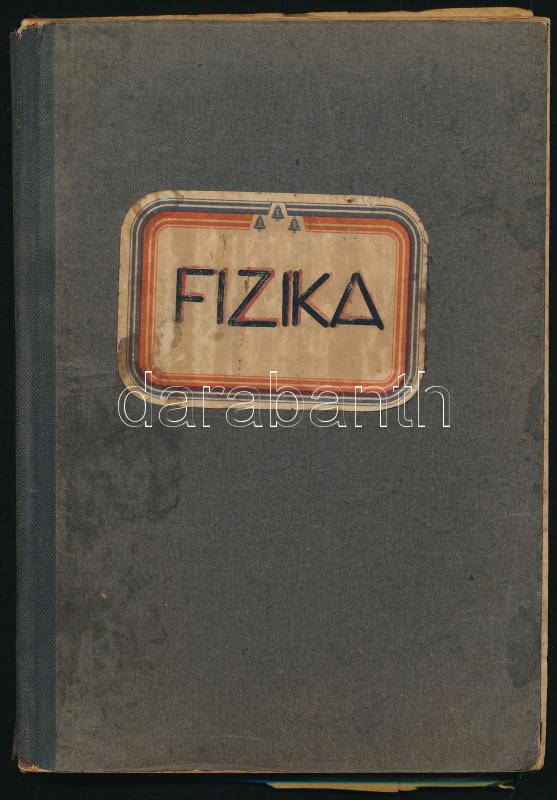 1948 Kézzel írt fizika jegyzetfüzet, sérült kötéssel, egy kijáró lappal. - Image 3