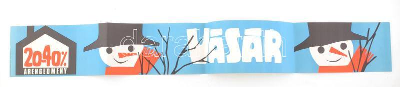 cca 1979 Téi vásár plakát. Csíkplakát 37x12 cm