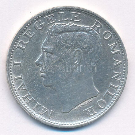 Románia 1944. 500L Ag 'I. Mihály' T:2 karc Romania 1944. 500 Lei Ag 'Mihai I' C:XF scratch Krause KM#65