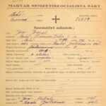 1944 Magyar Nemzetiszocialista Párt kitöltött belépési nyilatkozat - Image 2