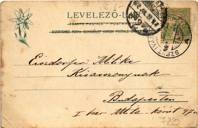 1902 Tátra, Magas-Tátra, Vysoké Tatry; Csorba-tó, Fürdőház. Feitzinger Ede 1902/12. Auto-Chrom / Der Csorbaer-See, Badehaus / Strbské pleso / spa, lake, bath (EK) - Image 2