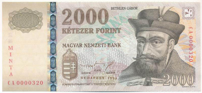 1998. 2000Ft 'MINTA' felülnyomással, 'CA 0000320' sorszámmal T:I,I- Adamo F56M2