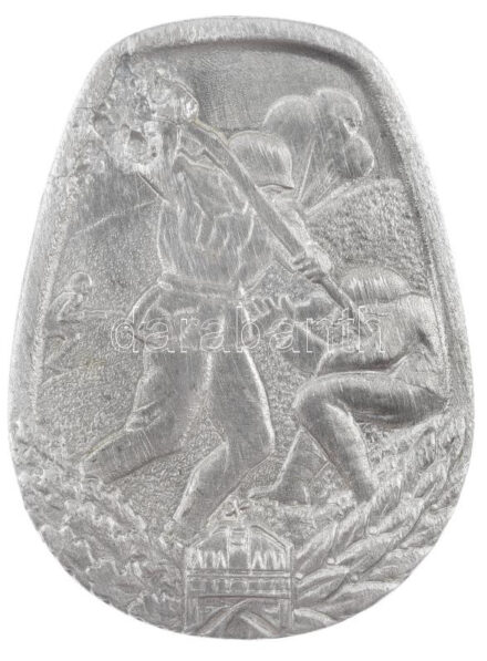 1944. 'Közelharci jelvény II. fokozata' Al kitüntetés (62x46mm) T:2,2- korróziónyom / Hungary 1944. 'Close Combat Badge, 2nd Grade' Al decoration (62x46mm) C:XF,VF I és III. fokozathoz lásd: Sallay 78.a és 78/b.