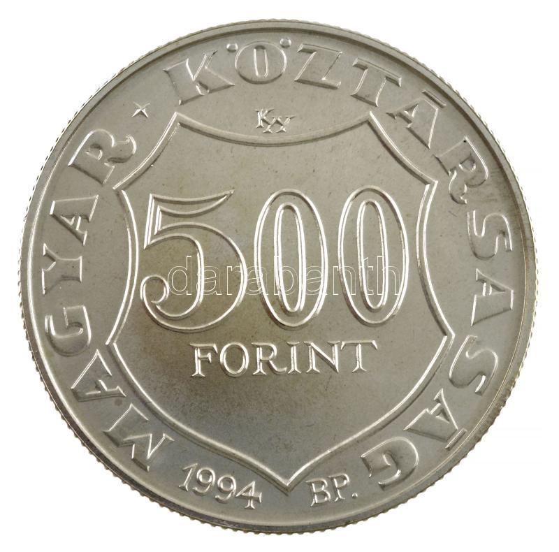 1994. 500Ft Ag 'Kossuth Lajos' tanúsítvánnyal, eredeti 'Magyar Nemzeti Bank' díszdobozban T:BU Adamo EM133 - Image 2