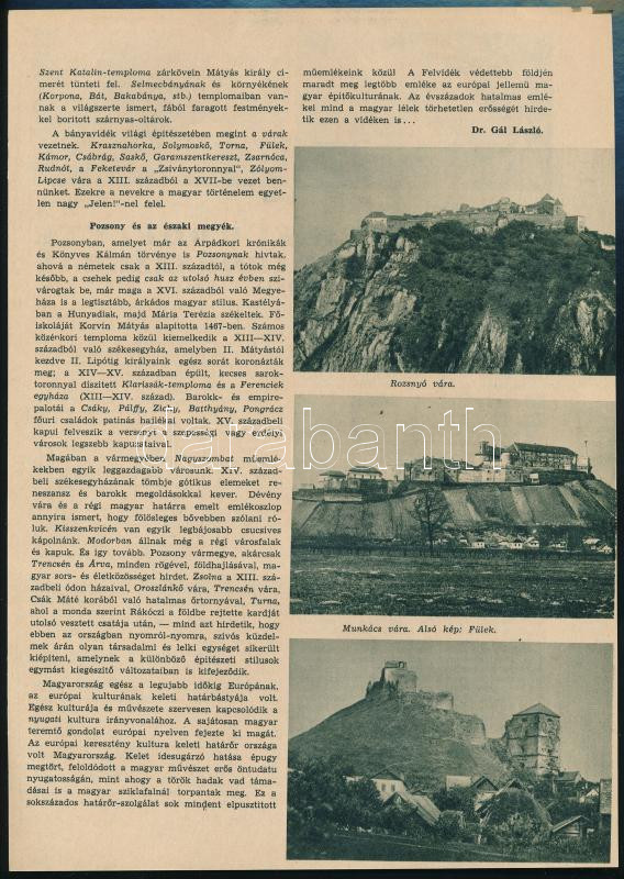 1938 Képes Vasárnap - Az ezeréves Felvidék. Különkiadás a Felvidék visszacsatolásának alkalmából. (42. sz., 1938. okt. 16.) A Pesti Hírlap kiadása. Bp., Légrády-ny., 36 p. Fekete-fehér képekkel illusztrálva. Márai Sándor, - Image 2