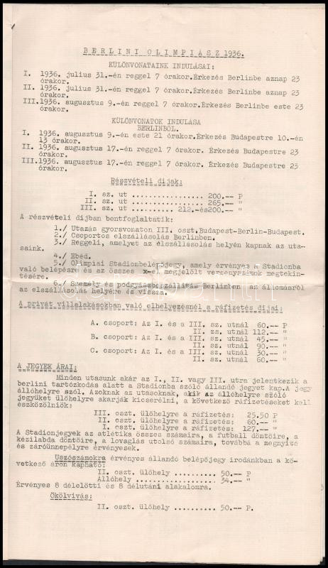 1936 Berlini Olimpiász, olimpiai különvonatok Berlinbe - Image 2