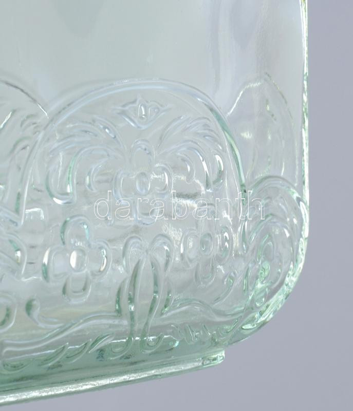Virágos aljú üveg, hibátlan, címke nélkül, m: 17,5 cm - Image 3