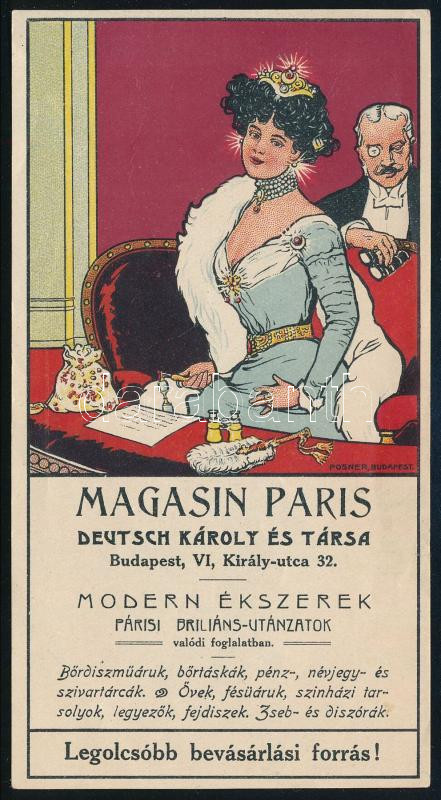 Magasin Paris Deutsch Károly és Tsa modern ékszerek számolócédula