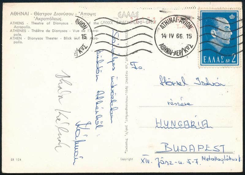 1968 Ihász Kálmán válogatott labdarúgó autográf képeslapja