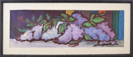 Rónai jelzéssel: Csendélet. Akvarell, karton. Fakeretben, 21×68 cm