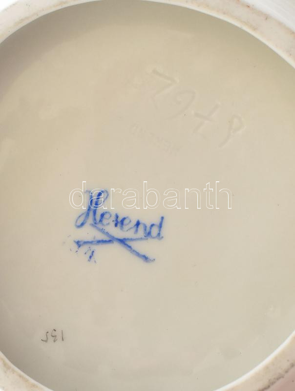 Herendi virágmintás kagylós tálka, jelzett, kopott, d: 11 cm - Image 2