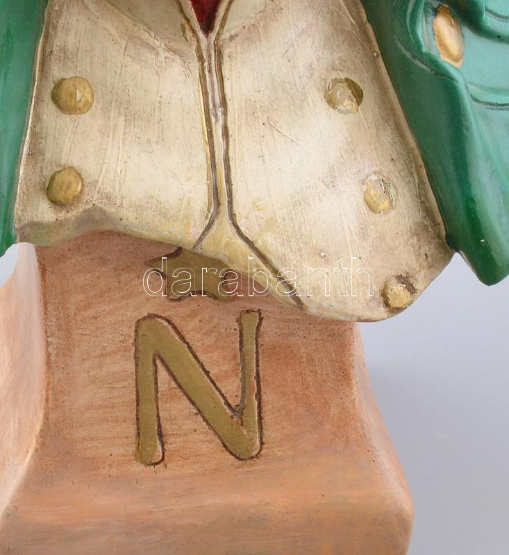 Bonaparte Napóleon büsztje, kerámia, festett, jelzett, kopásokkal, m: 34 cm - Image 2