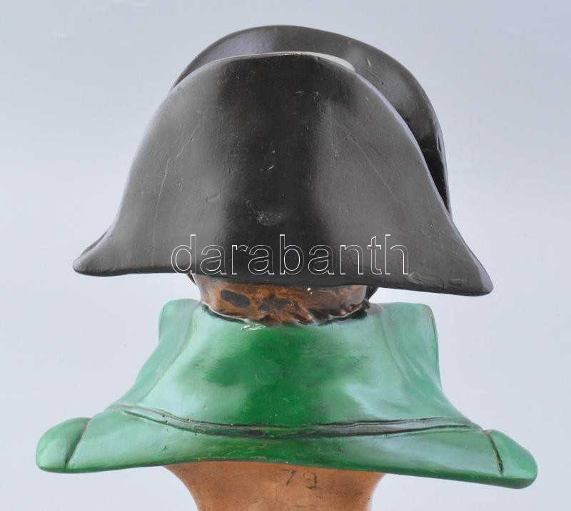 Bonaparte Napóleon büsztje, kerámia, festett, jelzett, kopásokkal, m: 34 cm - Image 4